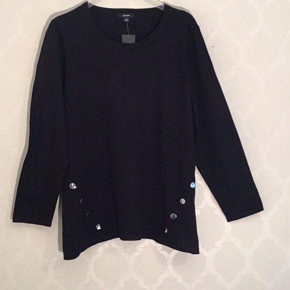 ALFANI PLUS SIZE BUTTON HEM SWEATER - Picture 4 of 9